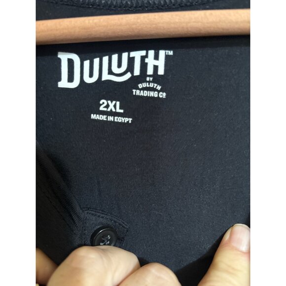 Duluth 2XL Black Henley Shirt Tencel/Modal Blend Short Sleeve Casual Top - Picture 3 of 4